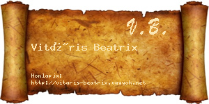 Vitáris Beatrix névjegykártya