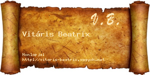 Vitáris Beatrix névjegykártya